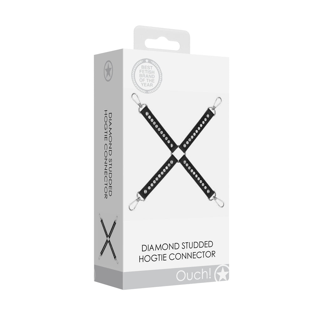 Ouch Diamond Studded Hogtie Connector|Detail View|"diamond detail feature-detail view adult toys direct"|