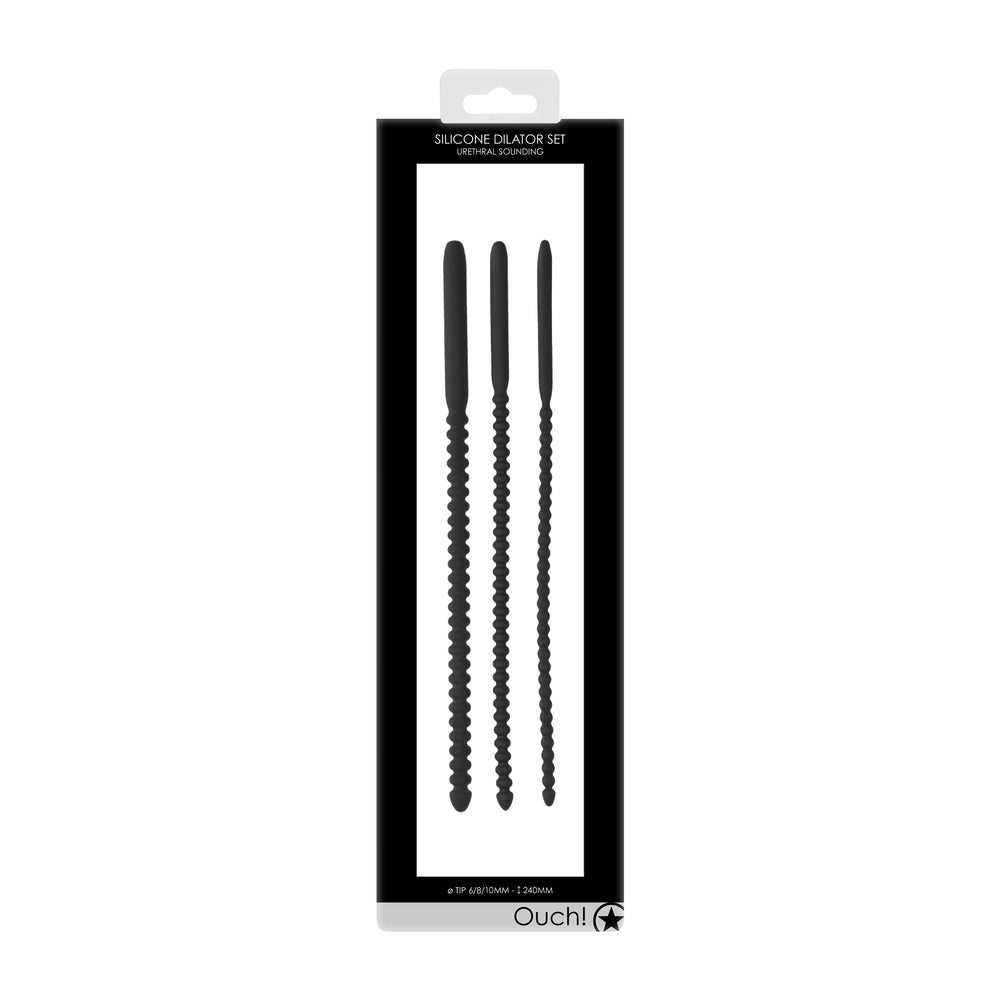 Ouch Silicone Dilator Set|Back View|"set arrangement-back view adult toys direct"|