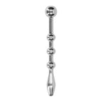 Ouch Urethral Sounding Stainless Steel Plug With Balls|Front View|"steel plug with balls-front view adult toys direct"|
