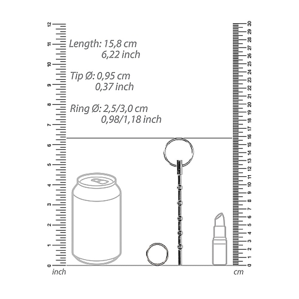 Ouch Stainless Steel Dilator With Ring|Side View|"dilator detail-side view adult toys direct"|