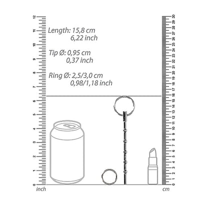 Ouch Stainless Steel Dilator With Ring|Side View|"dilator detail-side view adult toys direct"|