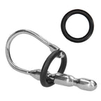 Ouch Urethral Sounding Stainless Steel Stretcher with Ring | Front View | Steel stretching device