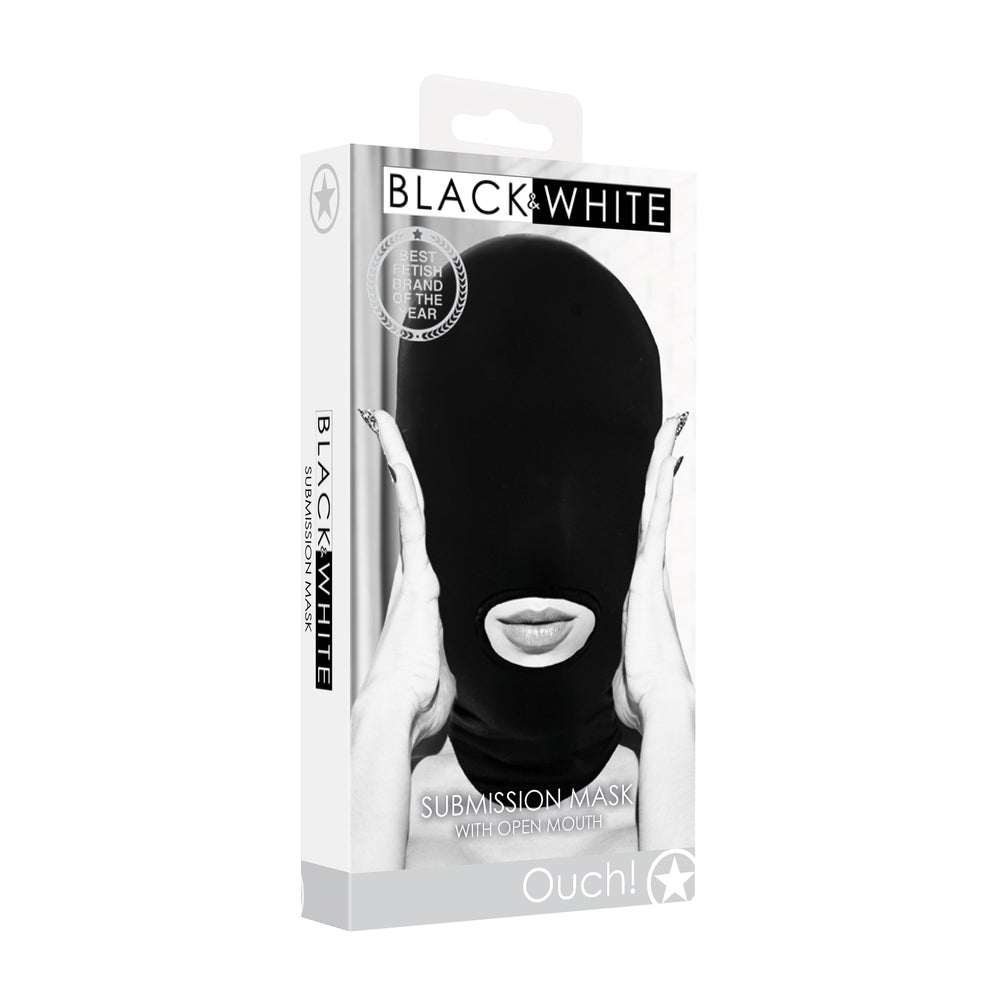 Ouch Submission Mask with Open Mouth|Back View|"mask closure-back view adult toys direct"|