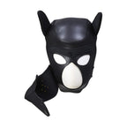 Neoprene Puppy Mask Puppy Play|Back View|"strap system-back view adult toys direct"|