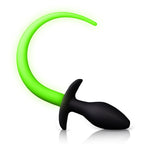 Glow-In-The-Dark-Puppy-Tail-Butt-Plug|Front View|"glowing plug-front view"