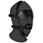 Ouch Xtreme Blindfolded Harness With Solid Ball Gag|Front View|"complete bondage set-front view adult toys direct"|