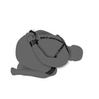 Body Harness with High and Hand Cuffs|Front View|"full body restraint harness black-front view adult toys direct"|