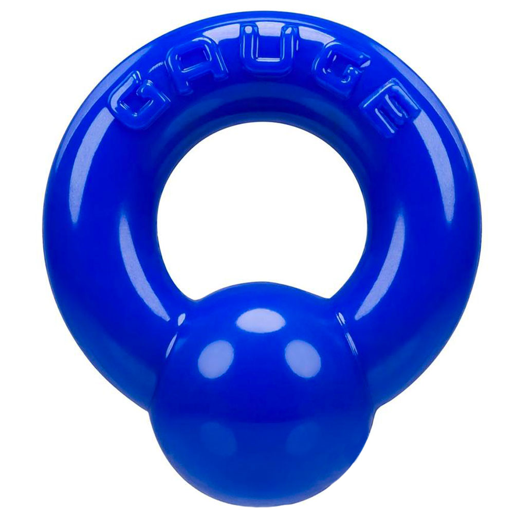 Oxballs Gauge Super Flex Cock Ring Police Blue|Front View|"gauge design - front view"