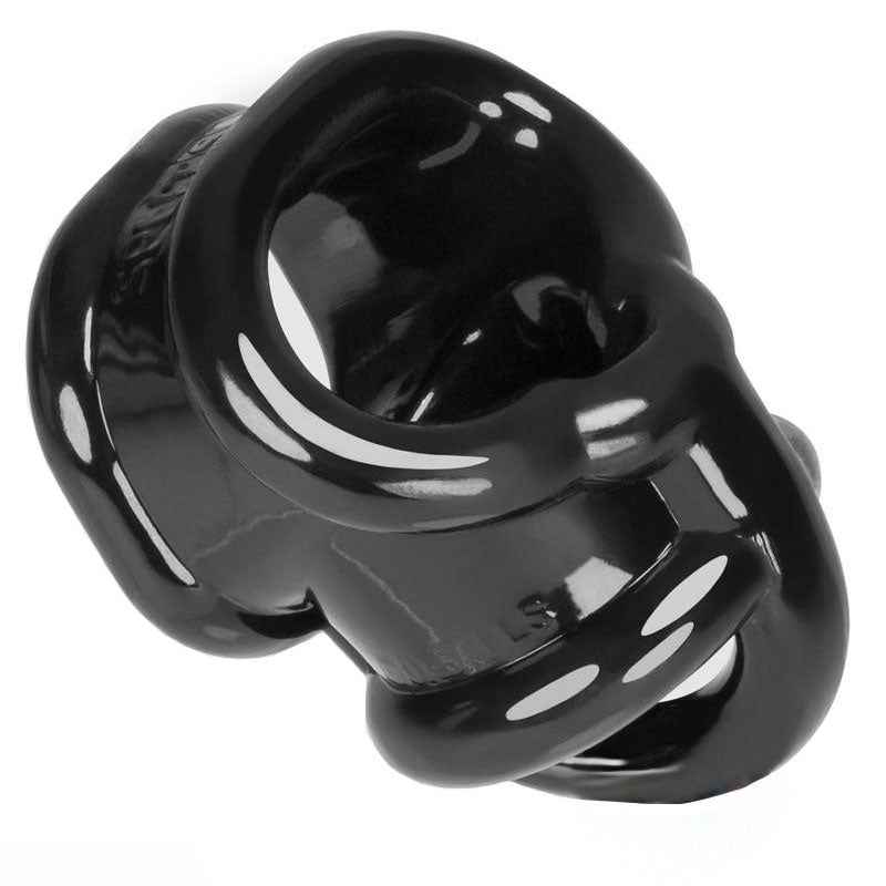 Oxballs Ballsling With Ballsplitter Cock Ring Black|Front View|"ballsling design - front view"