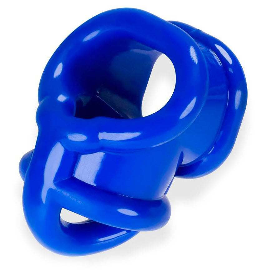 Oxballs Ballsling With Ballsplitter Cock Ring Police Blue|Front View|"ballsling design - front view"