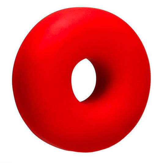 OxBalls Big Ox Super Mega Stretch Silicone Cock Ring Red|Front View|"mega design - front view"