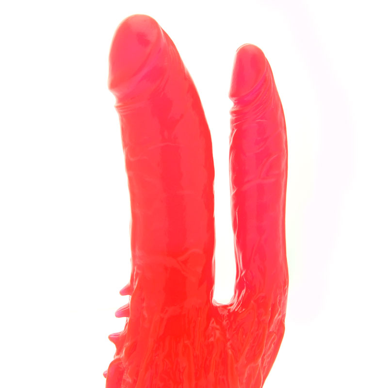 9 Inch Wall Bangers Double Penetrator Waterproof Vibrator|Side View|"Premium pleasure device - side view"
