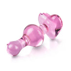 Icicles-No-75-Pink-Heart-Glass-Butt-Plug|Side View|"heart design-side view"