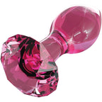 Icicles-No-79-Pink-Crystal-Glass-Butt-Plug|Front View|"crystal plug-front view"