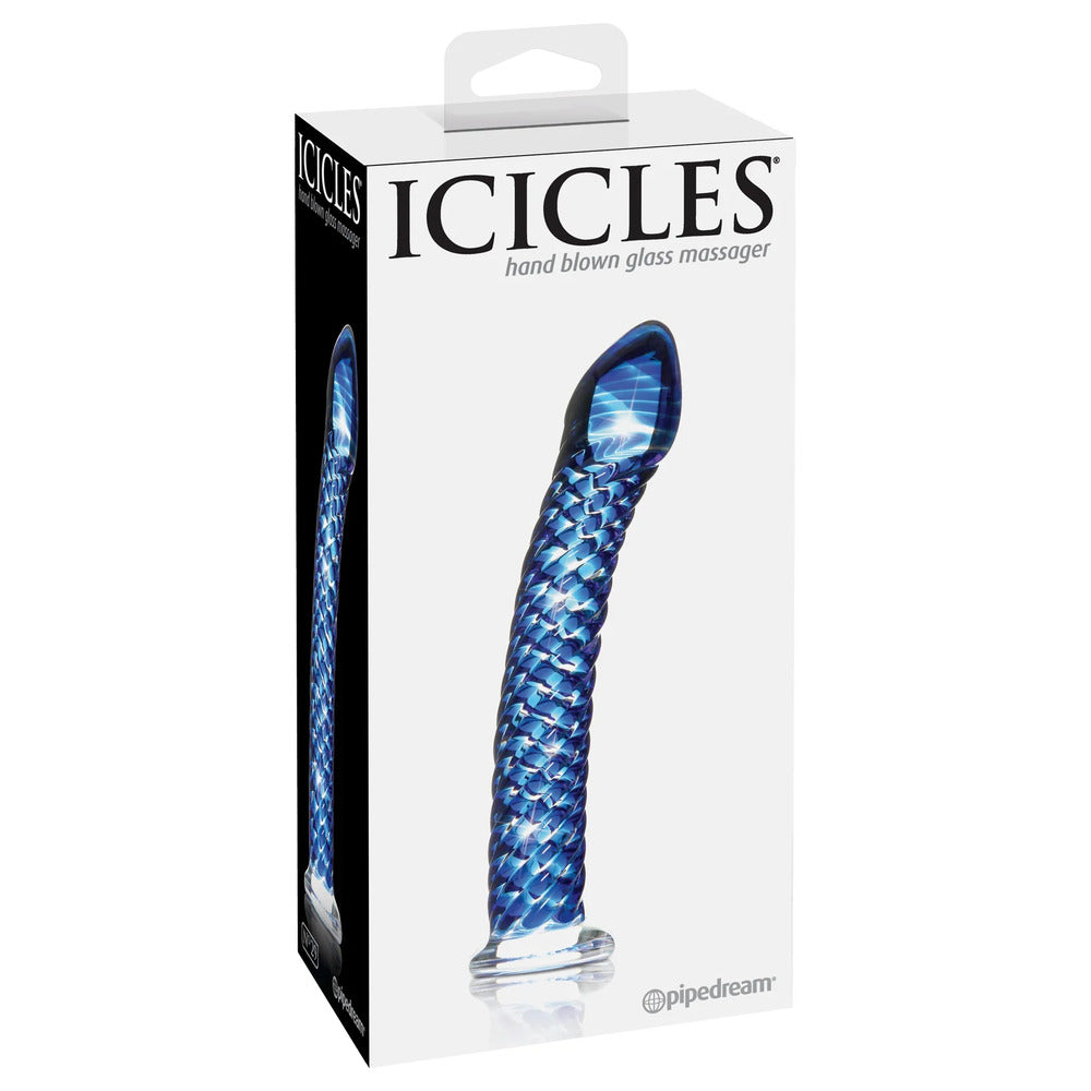 Icicles 29 Hand Blown Glass Massager|Detail View|"hand blown glass massager - detail view"