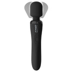 Wanachi Black Body Recharger Rechargeable Wand|Side|"black rechargeable massage wand - side view"