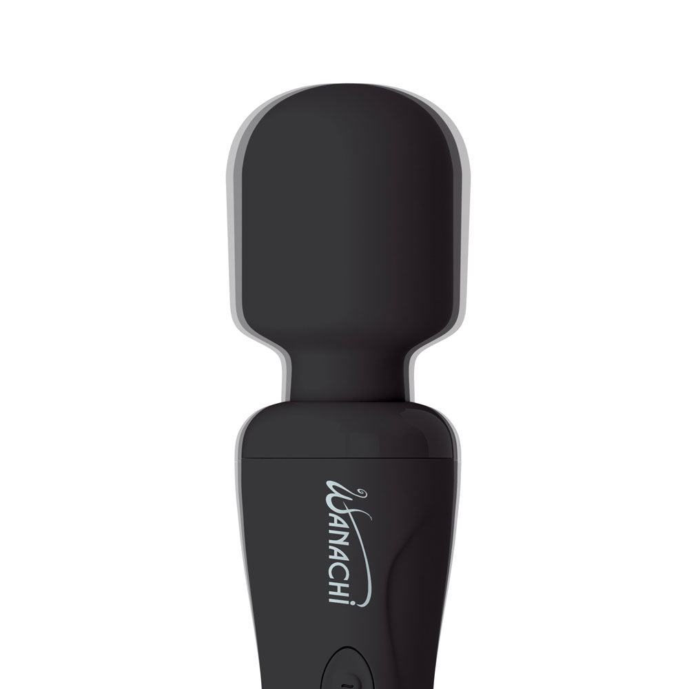 Wanachi Black Body Recharger Rechargeable Wand|Detail|"black rechargeable massage wand - detail view"