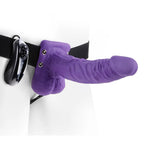 Fetish Fantasy Series 7 Inch Vibrating Hollow Strap On Purple|Front View|"vibrating design - front view"