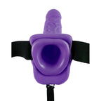 Fetish Fantasy Series 7 Inch Vibrating Hollow Strap On Purple|Back View|"quality build - back view"