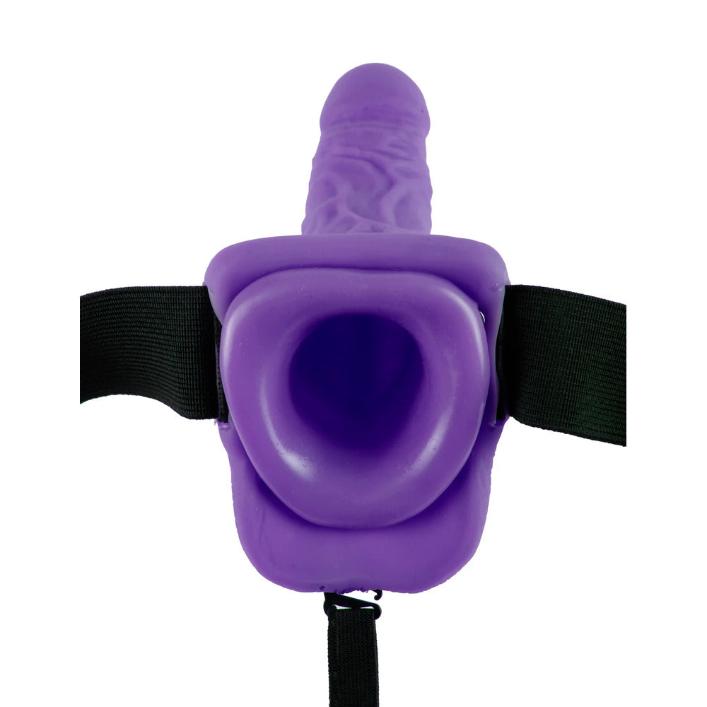 Fetish Fantasy Series 7 Inch Vibrating Hollow Strap On Purple|Back View|"quality build - back view"