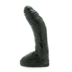 Basix 10 Inch Fat Boy Black Dildo|Front View|"fat boy design - front view"