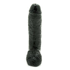 Basix 10 Inch Fat Boy Black Dildo|Side View|"black detail - side view"