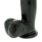 Basix 12 Inch Dong With Suction Cup Black|Back View|"quality build - back view"