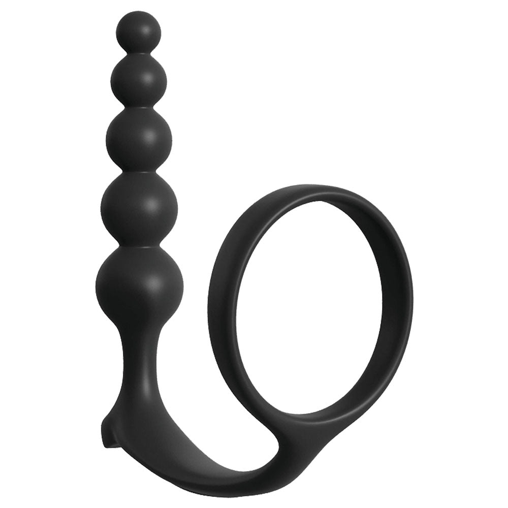Anal Fantasy Collection Assgasm Cock Ring Anal Beads|Side View|"cock ring beads design-side view"|