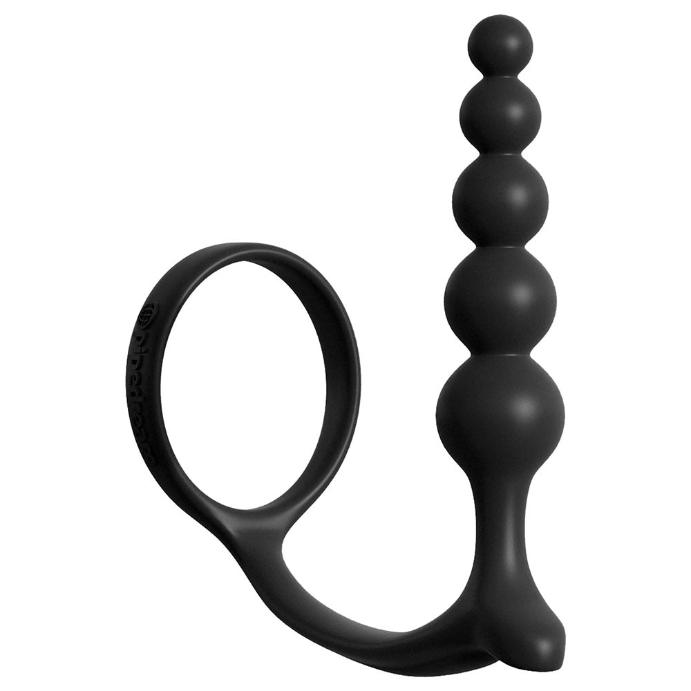 Anal Fantasy Collection Assgasm Cock Ring Anal Beads|Detail View|"dual toy features-detail view"|
