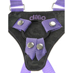 Dillio Strap On Suspender Harness With Silicone 7 Inch Purple Do|Detail View|"surface detail - detail view"
