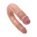 King Cock Medium Double Trouble Flesh Dildo|Front View|"double design - front view"