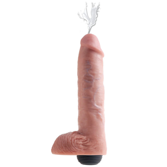 King Cock 11 Inch Squirting Cock With Balls Flesh|Front View|"squirting design - front view"