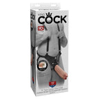 King Cock 11 Inch Flesh Two Cocks One Hole Hollow StrapOn|Detail View|"surface detail - detail view"