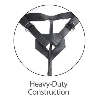 King Cock StrapOn Harness 7inch Uncut Cock|Back View|"quality build - back view"