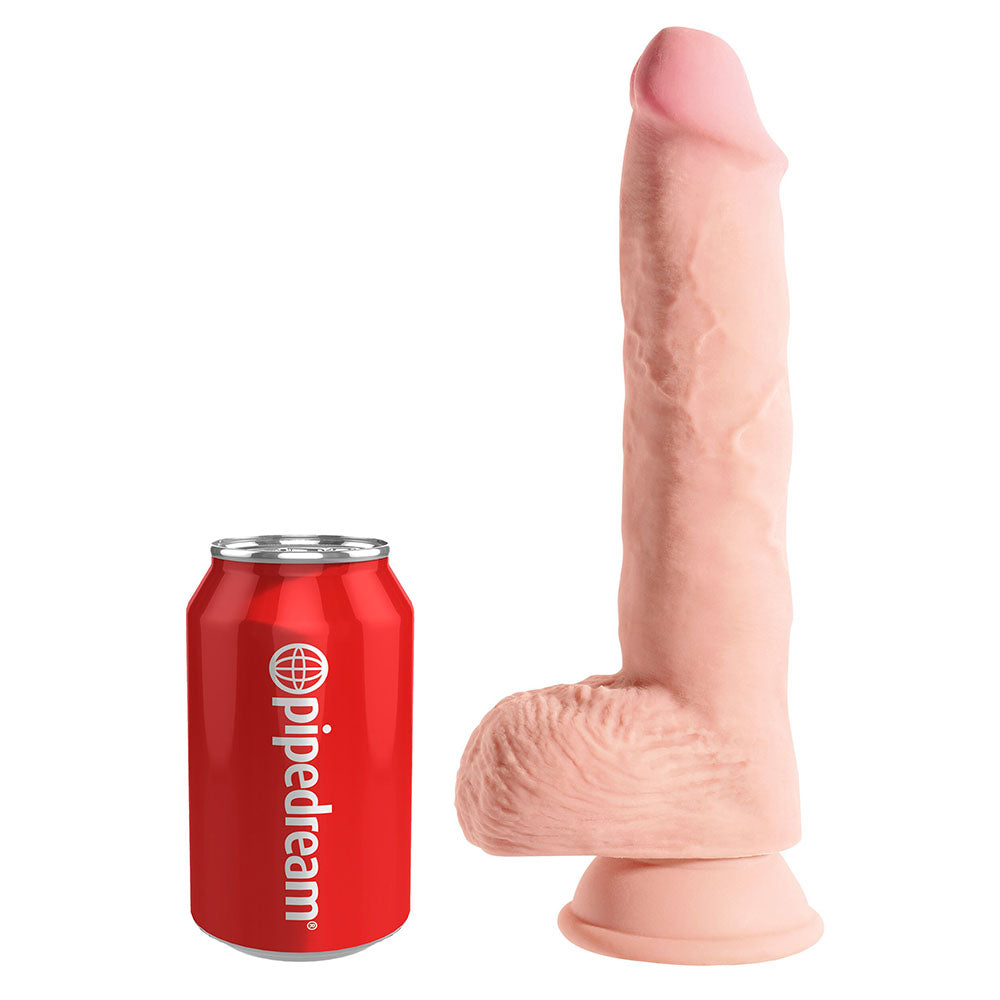 King Cock Plus 10 Inch Triple Density Fat Cock With Balls|Side View|"triple density cock - side view"