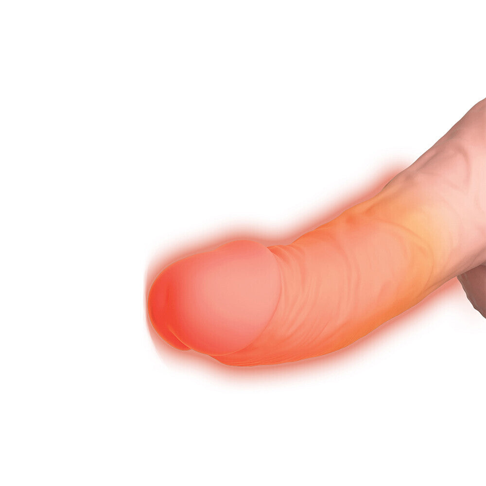 King Cock Plus Triple Threat 6.5 Inch Thrusting Cock Flesh Pink|Detail View|"surface detail - detail view"