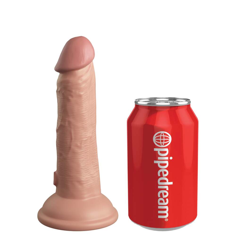 King Cock Elite 6 Inch Dual Density Dildo Caramel|Side View|"texture detail - side view"