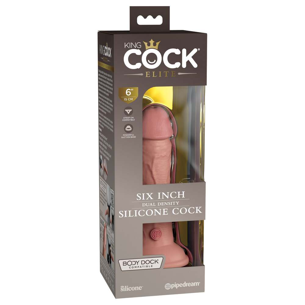 King Cock Elite 6 Inch Dual Density Dildo Caramel|Detail View|"surface detail - detail view"