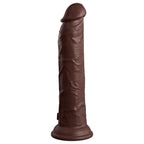 King Cock Elite 9 Inch Dual Density Vibrating Cock Flesh Pink|Detail View|"texture detail - detail view"