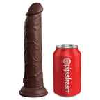 King Cock Elite 9 Inch Dual Density Vibrating Cock Flesh Brown|Front View|"dual density design - front view"