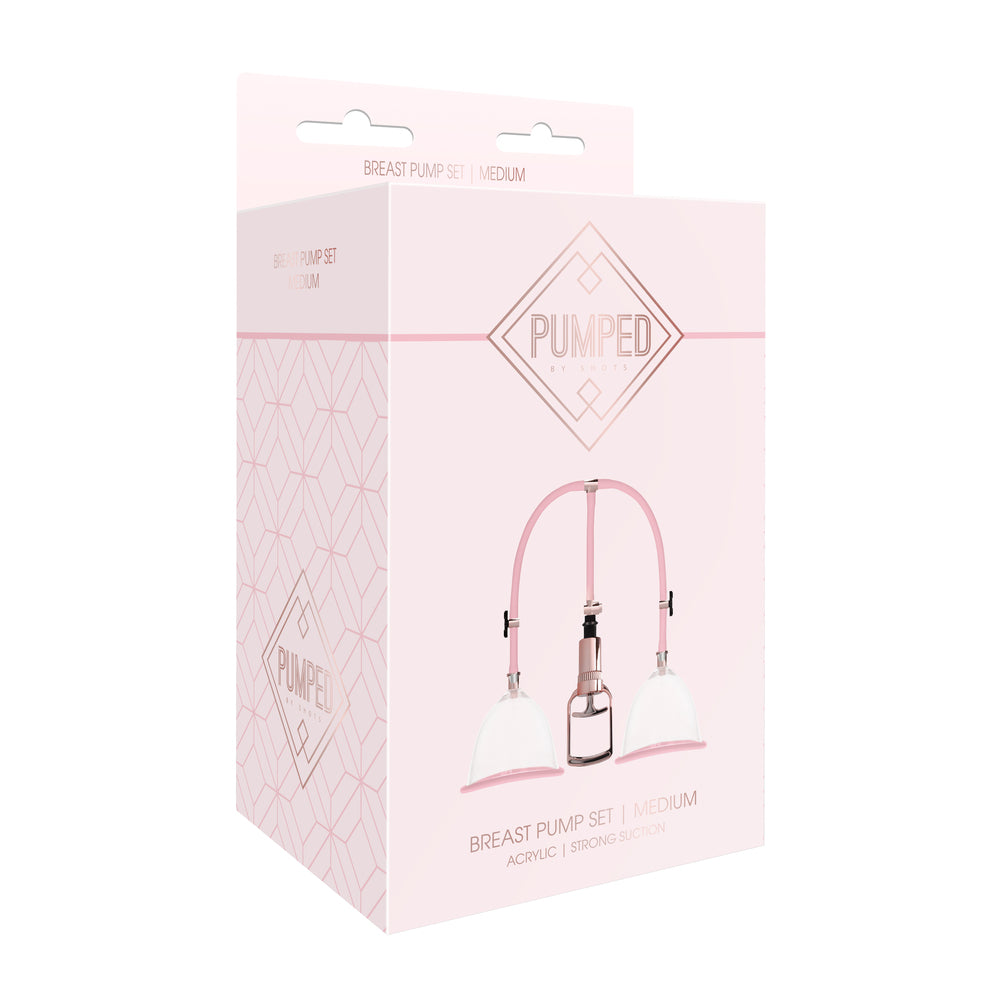 Pumped-Breast-Pump-Medium-Rose-Gold|Set View|"complete pump kit-set view"