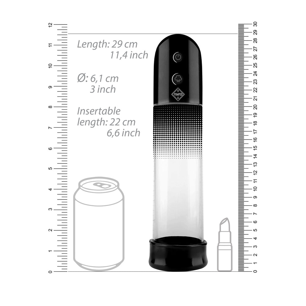 Pumped Automatic Luv Penis Pump|Side View|"Digital pressure control with LED display - side view"