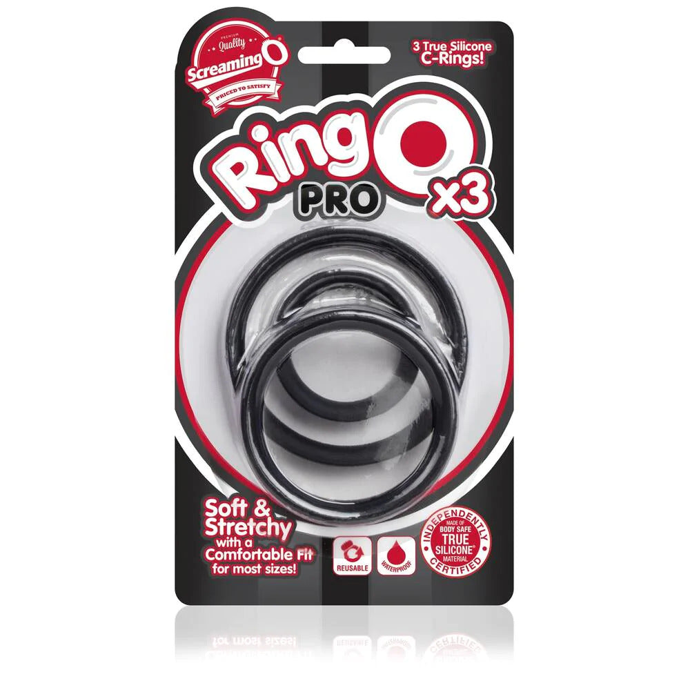 Screaming O RingO Pro X3 Cock Rings Black|Back View|"quality build - back view"