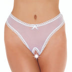 White Open Crotch GString|Front View|"white string-front view"|