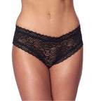 Romantic Black Open Back Briefs|Front View|"romantic brief-front view"|