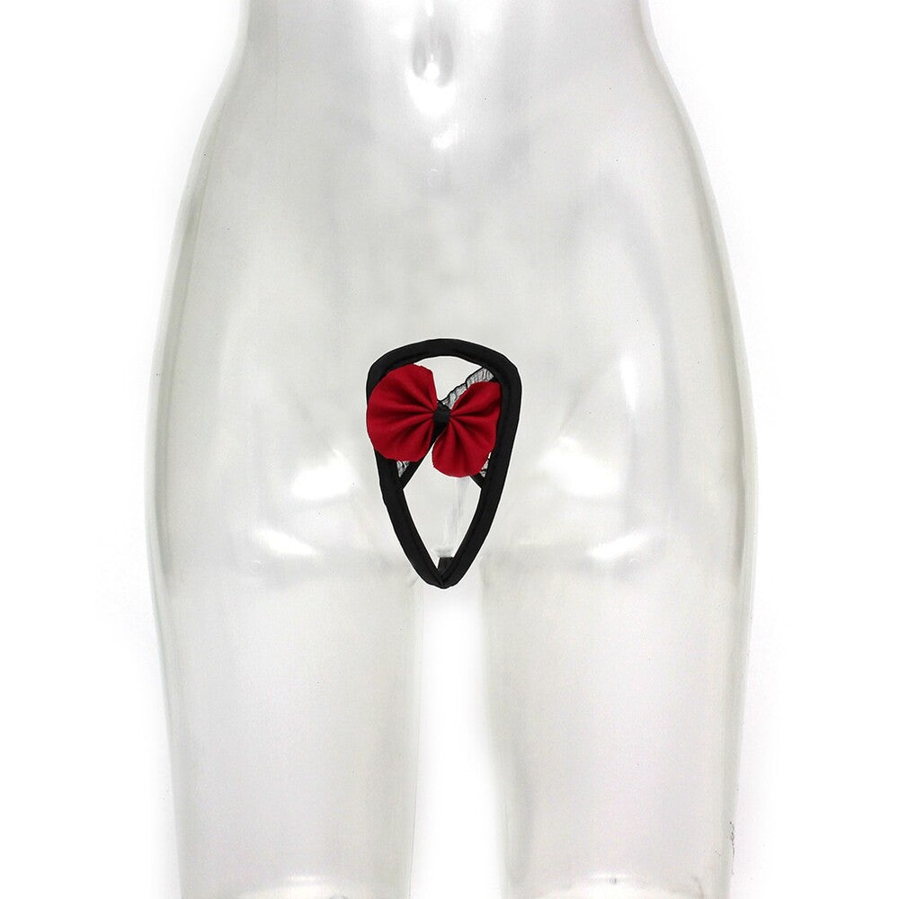 Sexy Black and Red Strapless CString|Side View|"cstring features-side view"|