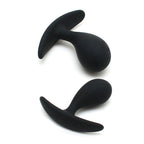Copenhagen-Black-Duo-Anal-Plug-Set|Front View|"duo set-front view"