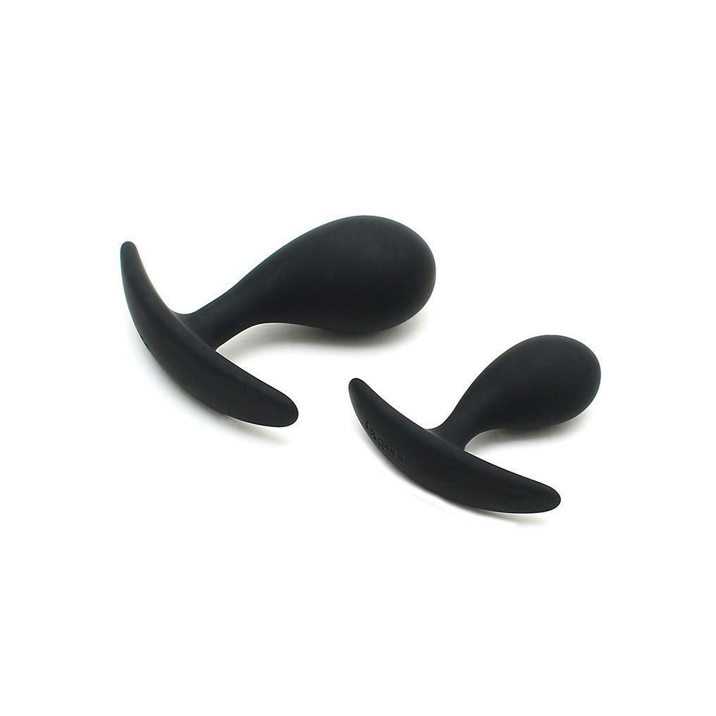 Copenhagen-Black-Duo-Anal-Plug-Set|Side View|"set components-side view"