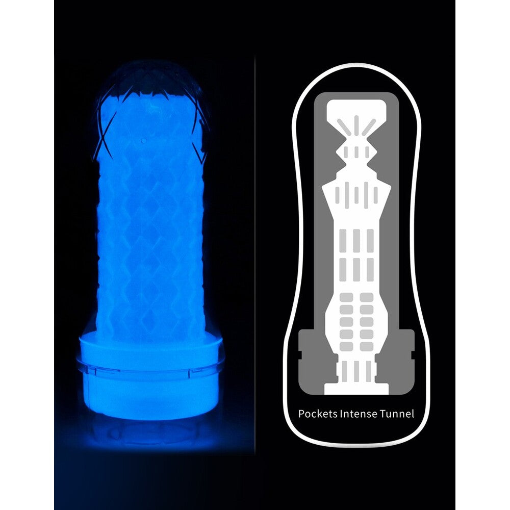 Lovetoy Glow In The Dark Lumino Play Masturbator 1|Side View|"glow detail - side view"
