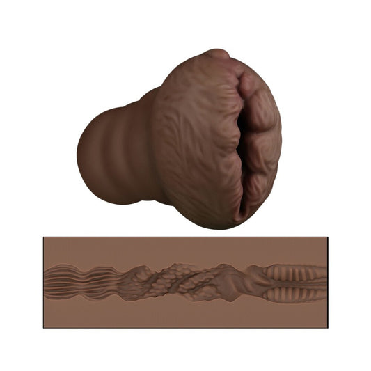Lovetoy Aliens Pie Number 3 Masturbator Flesh Brown|Front View|"aliens design - front view"